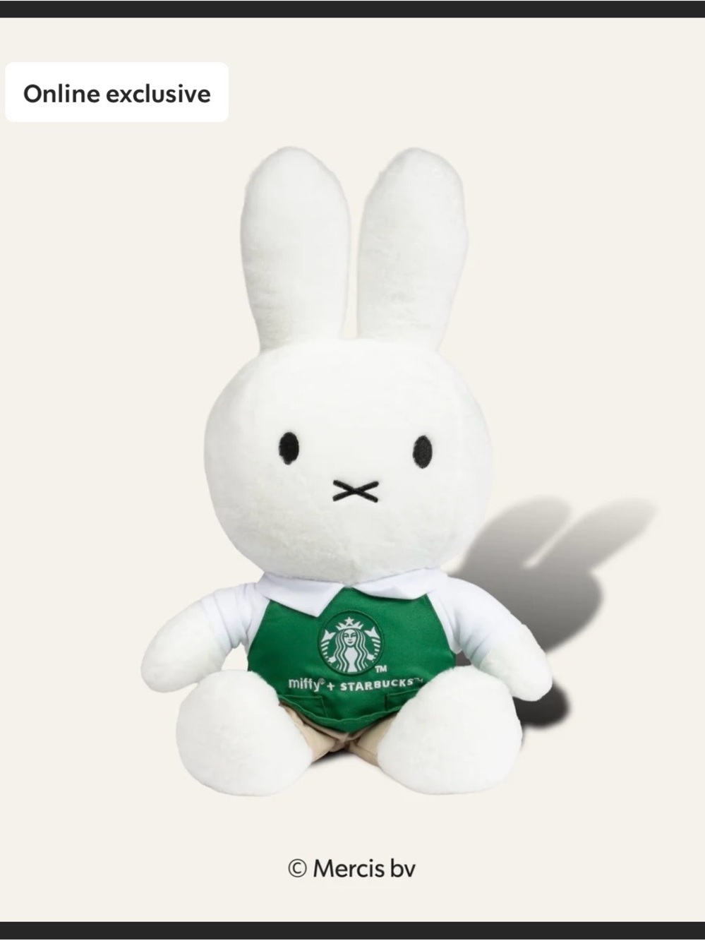 BNWT Grande Starbucks x Miffy ONLINE ONLY Plush BIG size 22” x 12”
